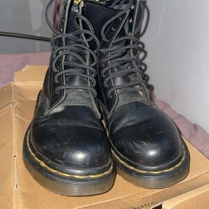 Dr. Martens Black Leather Combat Boots